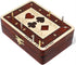 Wooden Cribbage Board/Box - 2 Track, Inlaid in Maple Wood/Bloodwood, Storage for Pegs & One Deck of Cards, 60 Points