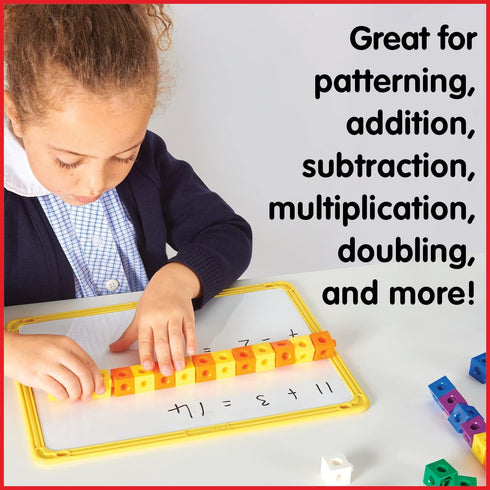 edxeducation Linking Cubes, Set of 100, Connecting and Counting Snap Blocks for Early Math