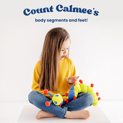 Calmee the Caterpillar Weighted Sensory Plush Toy for Kids, Breathing Exercise & Calming Tool for Focus and Emotional