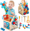 GAIETYDIY Toddler Tool Set - 33 PCS Wooden Kids Tools with Box/Bench/Tool