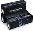 Trading Card Storage Box with Magnetic Closure, Fits 800 Cards, 200 Toploaders, Easy to Assemble (3 Pack)