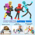 4 Pack Telescopic Robot Suction Cup Toy, Stress Relief Sensory Toys, Pop Tubes ADHD Autism for Kids Gifts, Top Toddler Travel Toys Classroom Prizes Goodie Bag Stuffers