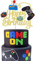 1 PCS Glitter Video Game Cake Topper GamePad Happy Birthday Cake Pick for Kids Boys Girls Baby Shower Theme