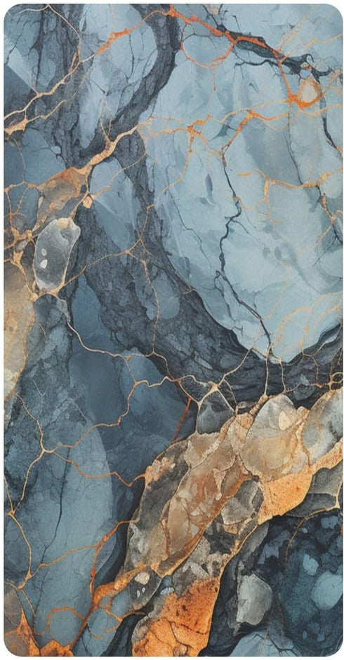 Bseiialft Blue Black Gold Marble Crib Sheets for Boys Girls Soft and Breathable