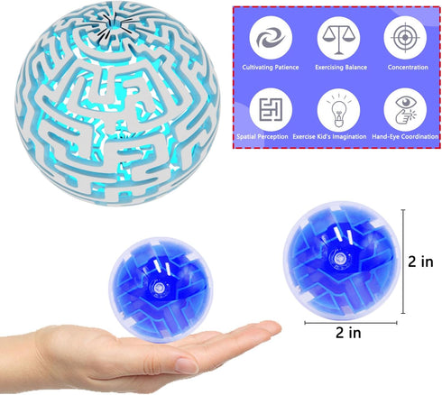 Yomwet 100PCS 3D 4-8 8-12,Classroom Brain Teaser Puzzle Ball Fidget Toys Bulk, Mini Maze Balls Puzzles Games Party