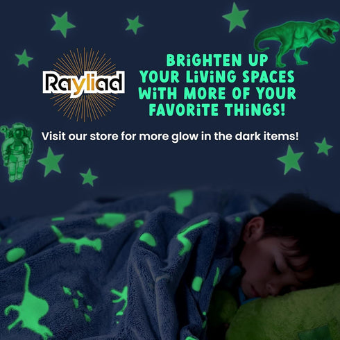 Glow in The Dark Dinosaur Wall Stickers - 10 Large Bright Decals for Bedroom Walls and Ceilings, Set 2