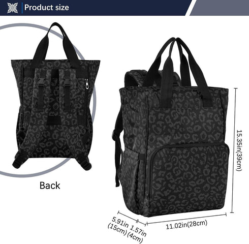 Emelivor Backpack Backpack Leopard Black Diaper Bag Large Capacity Travel Baby Bags Diaper Bags for Boy Girl Mama