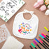 SytuHete 95 Kit50 24 20 1 SytuHe Pcs DIY Baby Bibs Decorating White Bibs Stencils Fabric Markers Baby Shower Game Sign