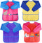 Bassion Kids Art Smocks, Toddler Smock Waterproof Artist Painting Aprons, Long Sleeve with 3 Pockets, Age 2-6 Years