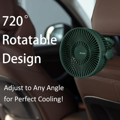 Fan,4 720 JISULIFE Battery Operated Portable Stroller Wind Speeds and Adjustable Angle,USB Rechargeable Handheld Mini