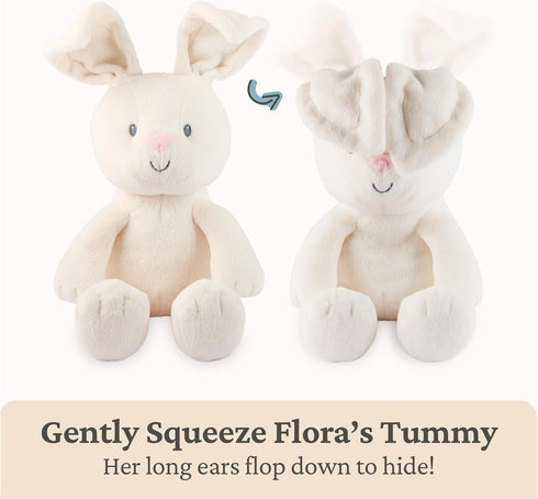 0 7" GUND Baby Peek-a-Boo Flora Bunny Plush, Bunny Rabbit Stuffed Animal, Baby Toy for Ages and Up, Cream, (Batteries