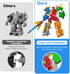 Toddler 5-in-1 Dinosaur Transforming Robot Toy, 5Pcs Easy DIY Assembly Function Combines into Mega Robot with Weapon