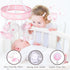 12 3 Crib Mobile for Girls, Baby Mobile for Crib with Lullabies Digital Musical Box, Modes, Volume & Songs Control