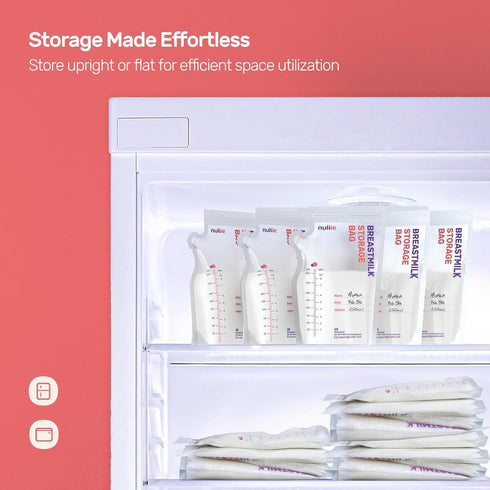 300 8 OZ Nuliie Pcs Breastmilk Storage Bags Freezer, Breast Milk Storing Bags, BPA-Free, Milk Storage Bags with Pour