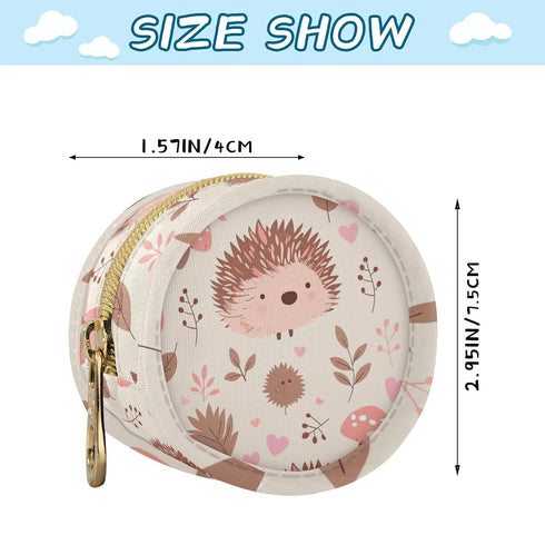 YETTASBIN Hedgehog Portable Pacifier Holder Case with Metal Hook Buckle & Zipper for Diaper Bag and Stroller, Versatile