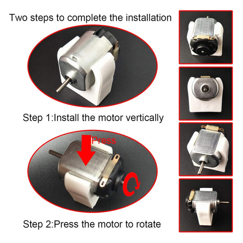 EUDAX 6 Set Small DC Motor Mini Electric Hobby Motors - 1.5V-3V 24000RPM with Battery Holder Case & 12Pcs Wire