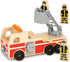 Melissa & Doug Wooden Fire Truck with 3 Firefighter Play Figures, Fire Truck Toys for Kids, Classic Wooden Toys