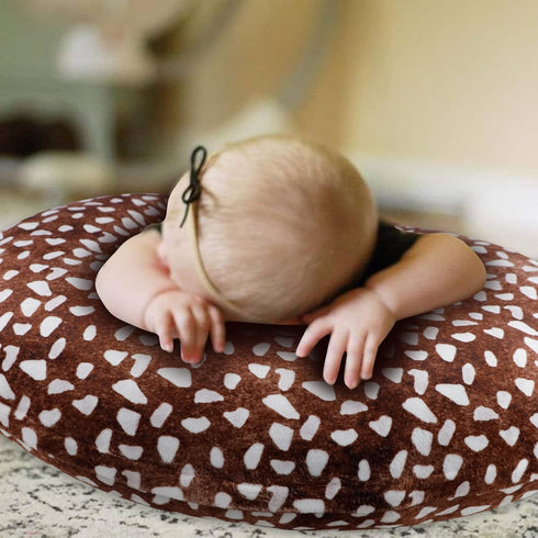 GFU Nursing Pillow Cover for Baby Boys and Girls, Minky Breastfeeding Pillow Case for Newborn, Soft Deer Skin Print