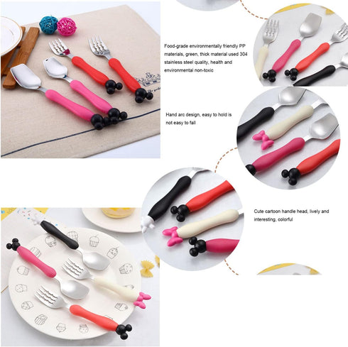 Children Spoon Fork Set, Baby Feeding Spoon Stainless Steel, Kids Eating Utensils, Toddler Flatware