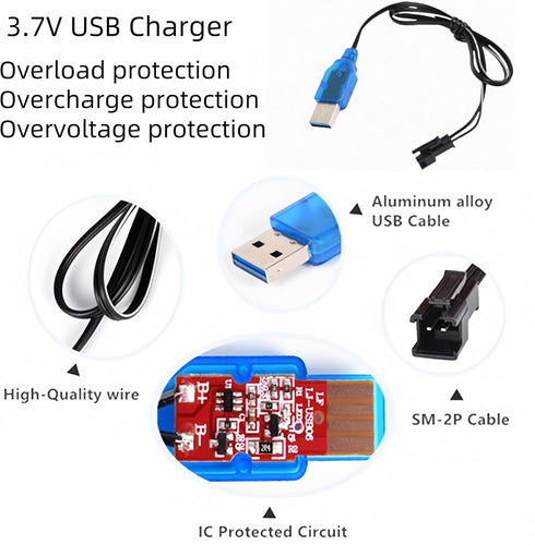 Cecicebb 2 Pack 3.7V 600mAh E35 DE38 DE40 DE50 DE55 TB202 TM141 C63 Li-ion Rechargeable Battery with USB Charger Cable