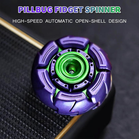 Pillbug Fidget Spinner, Open Armor Metal Fidget Spinners for Adults, Alloy EDC Fidget Toys Adults Stress Relief Toy