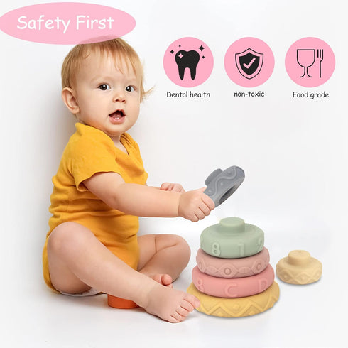 21PCS 6 1-3, Montessori Toys for Babies,Teething Toys for Babies Months, Months+, Early Educational Learning Stacking