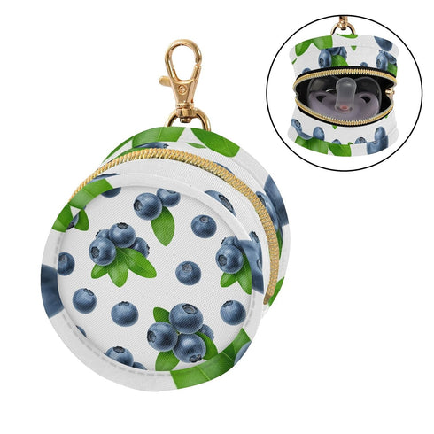 Blueberries Round Pacifier Storage Case with Zipper, Portable Pacifier Case for Travel, Diaper Bag & Purse, Pacifier