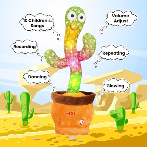 Dancing Cactus Baby Toys, Mimicking Toys with Volume Adjustable Talking Cactus, Singing Cactus for Baby Girl Toys