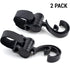 2 Pack Stroller Hooks 360 Degree Rotatable Baby Stroller Hanging Clips Hook for Mommy Stroller Multipurpose Hooks Stroller Clip Straps for Hanging Diaper Bags Grocery Shopping Bags (Black)