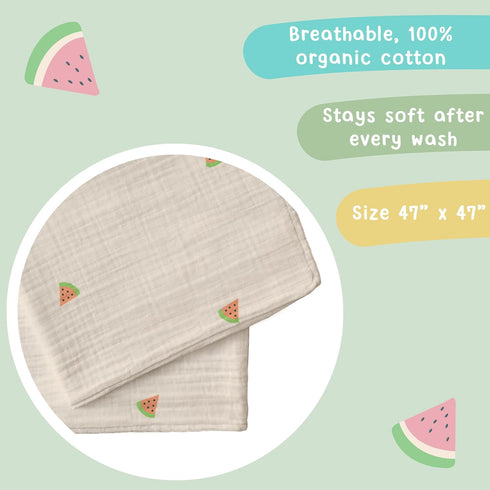 100% 47 47 hugs & llamas | Organic Cotton Muslin Swaddle Blankets | Unisex Swaddle Blanket | Extra Soft | Swaddles