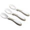 ECR4Kids My First Meal Pal Stainless Steel Spoons, Toddler Silverware, 3-Pack, White, Light Grey