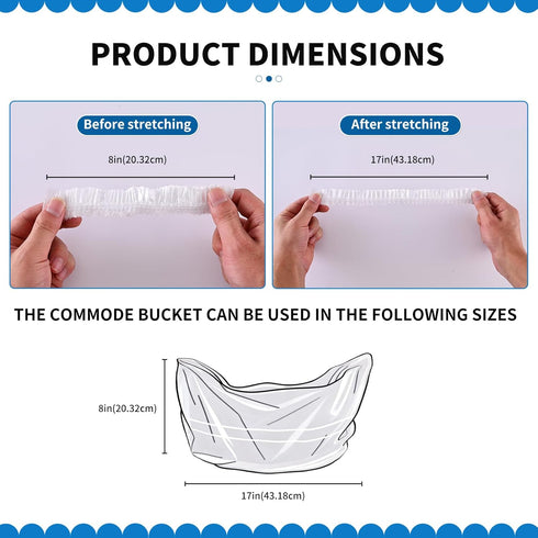 YNSHOUNA 100 17x8 Inches PCS Potty Chair Liners with Elastic, Disposable Portable Potty Training Bags, Clear Potty