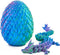 3D Printed Dragon Egg Toy - 12" Crystal Articulated Dragon with Eyes, Collectible Decor