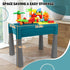 Double Sided Kids Activity Table with Storage - All-in-1 Multi Activity Table, 105pcs Marble Run Building Blocks
