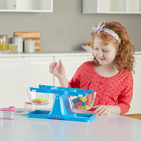 hand2mind Set, Set, Let's Learn to Measure Activity Kids Measuring Cups, Bucket Balance, MathLink Cubes and Activity