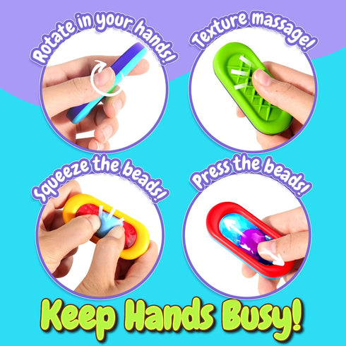 12 Sensory Marble Fidget for Kids Adults- Park Gel Filled Quiet Fidget for Student Classroom Prize, Texture Autism
