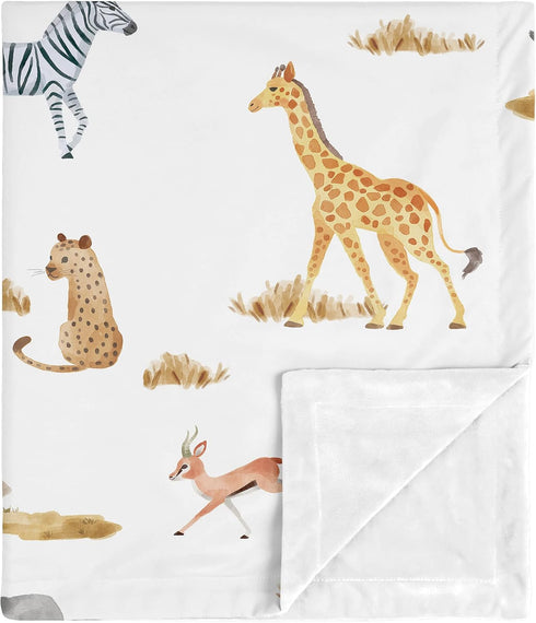 Sweet Jojo Designs Jungle Animals Blanket Receiving Security Swaddle Newborn Toddler Nursery