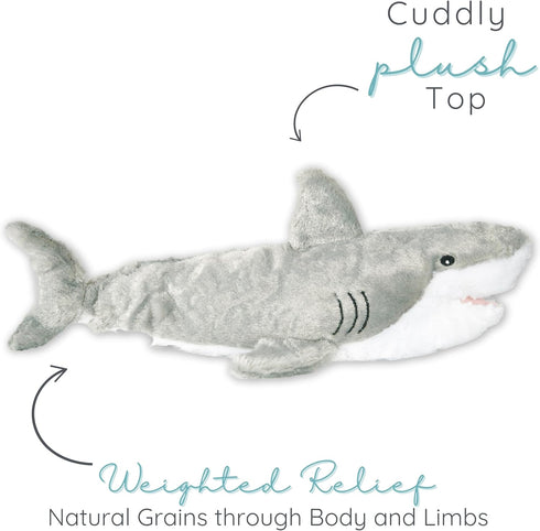 Cozy Samuel Shark - Microwavable & Weighted Plush Stuffed Animal - Heated Plushie for Warmth - Cute, Soft, Toy