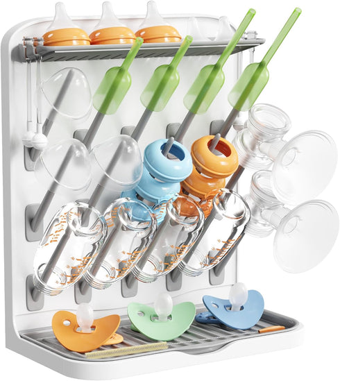 Lifewit Large Baby Bottle Drying Rack with 15 Hooks, Newborn Essentials Must