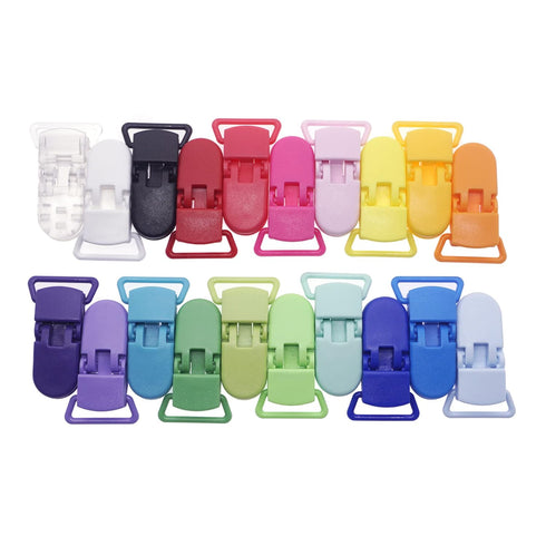 25Pcs Pacifier Clips Holders for DIY Teething Toys, Baby Blankets, Bib Holder Suit for 20mm Ribbon (Mix 20 Color)