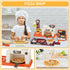 Set Playset deAO Pretend Play Store Pizza Play for Kids, Realistic Pizza Pie Pretend Play Food,Slice and Serve Plastic