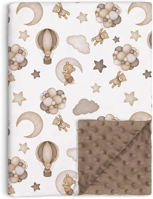 Buerhanerry Bear Baby Blanket for Unisex Boys Girls, Brown Bear Toddler Soft Minky