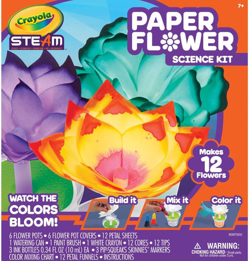 Crayola Paper Flower Science Kit, Color Changing Flowers, Gift for Kids Ages 7-10