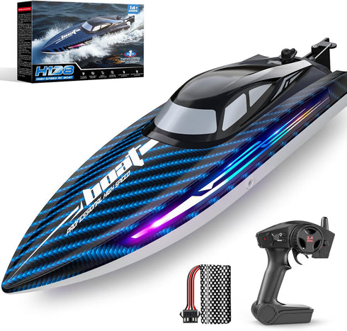 jogpun 30KMH RC Remote Control Boat with 7 LED Light Modes Waterproof Electric