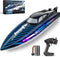 jogpun 30KMH RC Remote Control Boat with 7 LED Light Modes Waterproof Electric