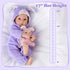 17 Inch 3+ Aori Real Baby Dolls - Realistic Baby Doll with Soft Body & Purple Bunny Outfits for Girls Pretend Play