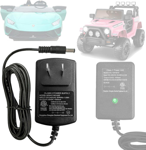 12V Battery Charger for Kids Power Wheel, Upgrade Adaptor for Best Choice Products, Jeep Paw Patrol Truck & Bumper Car