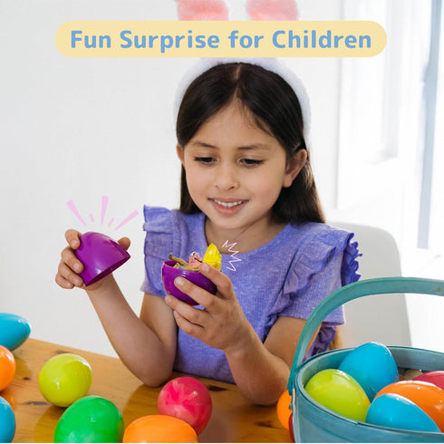 3.5 36 Prextex Unfilled Easter Eggs Empty, pcs - Empty Plastic Eggs Fillable with Candy, Presents for Toy Basket