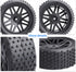 Hobbypark 1/10 Scale Off Road Buggy Tires & Wheel Rims Set (4-Pack) with 12mm Hex Hubs and Foam Inserts