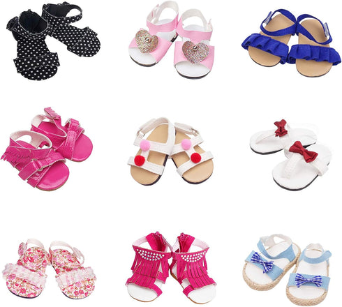 Etistta 6 Pairs of Doll Shoes, 2 Pairs of Socks for 18 inch American Dolls Accessories